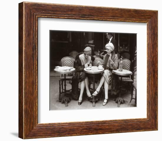 Women Sitting at a Cafe Terrace-null-Framed Art Print