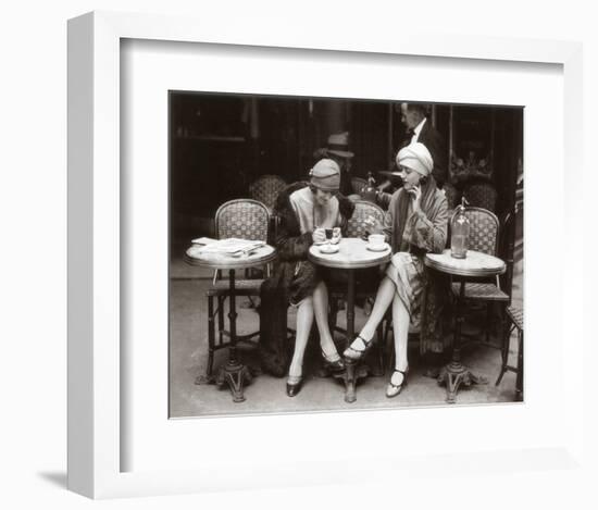 Women Sitting at a Cafe Terrace-null-Framed Art Print