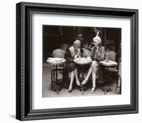 Women Sitting at a Cafe Terrace-null-Framed Art Print