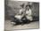 Women Sitting on a Stuffed Alligator, C.1905-null-Mounted Photographic Print