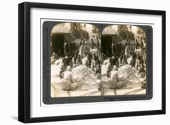 Women Sorting Large Piles of Silk Cocoons, Antioch, Syria, 1900s-Underwood & Underwood-Framed Giclee Print