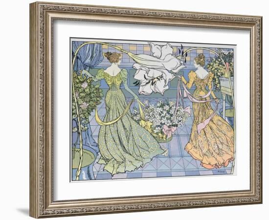 Women Surrounded by Flowers, C. 1900-Georges de Feure-Framed Giclee Print