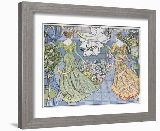 Women Surrounded by Flowers, C. 1900-Georges de Feure-Framed Giclee Print