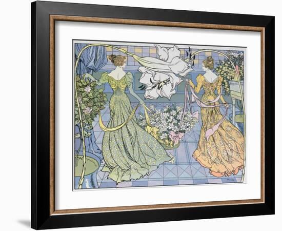 Women Surrounded by Flowers, C. 1900-Georges de Feure-Framed Giclee Print