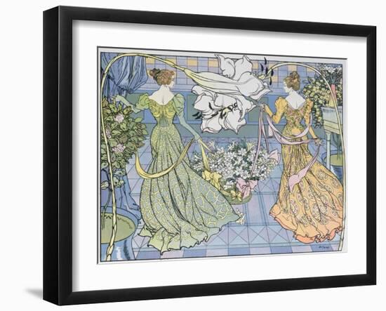 Women Surrounded by Flowers, C. 1900-Georges de Feure-Framed Giclee Print