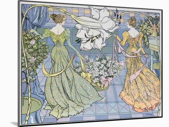 Women Surrounded by Flowers, C. 1900-Georges de Feure-Mounted Giclee Print