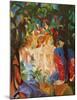 Women Taking a Bath with a Town on the Back-Auguste Macke-Mounted Art Print