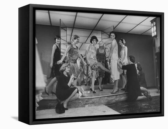 Women Trying on Costumes for the Roaring 20's Ball-Yale Joel-Framed Premier Image Canvas