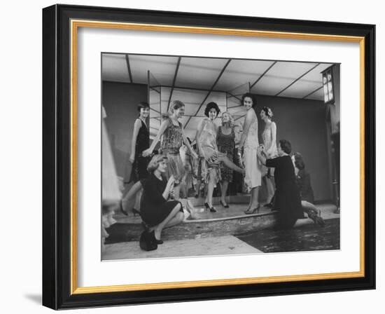 Women Trying on Costumes for the Roaring 20's Ball-Yale Joel-Framed Photographic Print