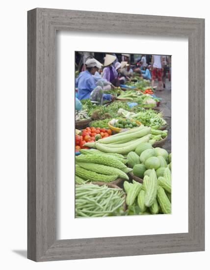 Women Vendors Selling Vegetables at Market, Hoi An, Quang Nam, Vietnam, Indochina-Ian Trower-Framed Photographic Print