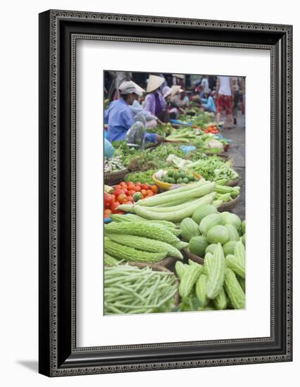 Women Vendors Selling Vegetables at Market, Hoi An, Quang Nam, Vietnam, Indochina-Ian Trower-Framed Photographic Print