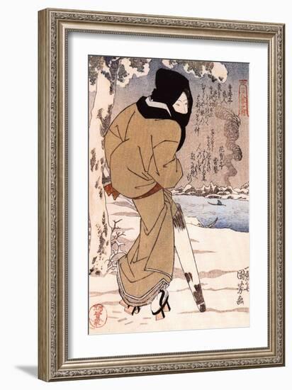 Women Walking in the Snow-Kuniyoshi Utagawa-Framed Giclee Print