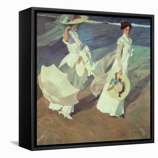 Women Walking on the Beach, 1909-Joaquín Sorolla y Bastida-Framed Premier Image Canvas