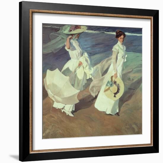 Women Walking on the Beach, 1909-Joaquín Sorolla y Bastida-Framed Giclee Print