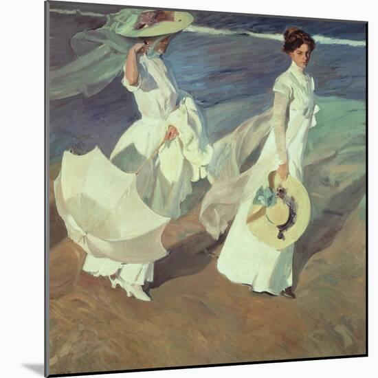 Women Walking on the Beach, 1909-Joaquín Sorolla y Bastida-Mounted Giclee Print