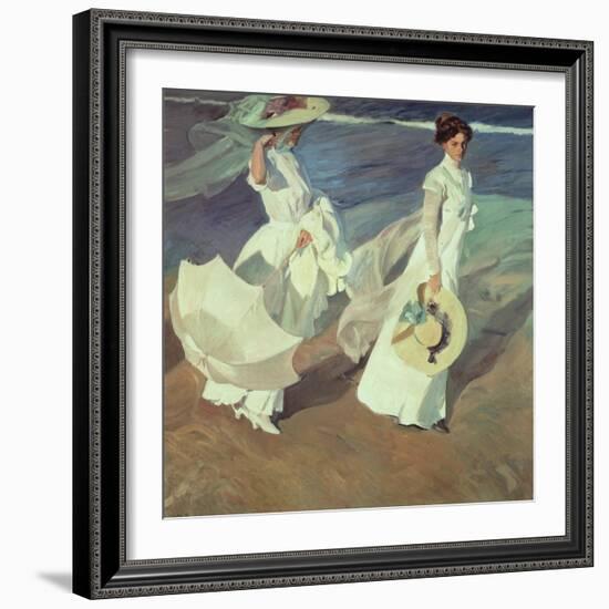 Women Walking on the Beach, 1909-Joaquín Sorolla y Bastida-Framed Giclee Print