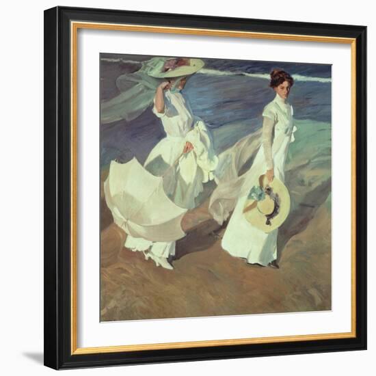 Women Walking on the Beach, 1909-Joaquín Sorolla y Bastida-Framed Giclee Print