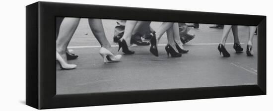 Women Walking on the Street in Spike Heeled Shoes-James Burke-Framed Premier Image Canvas