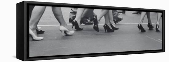Women Walking on the Street in Spike Heeled Shoes-James Burke-Framed Premier Image Canvas