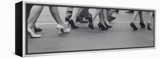 Women Walking on the Street in Spike Heeled Shoes-James Burke-Framed Premier Image Canvas