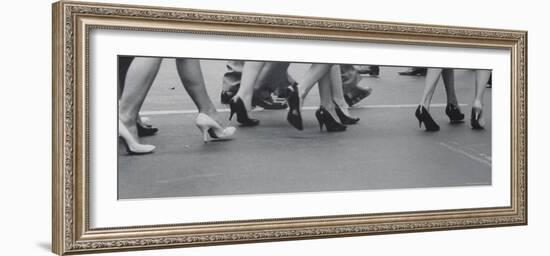 Women Walking on the Street in Spike Heeled Shoes-James Burke-Framed Photographic Print