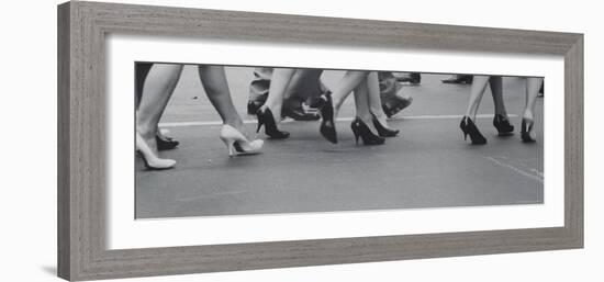 Women Walking on the Street in Spike Heeled Shoes-James Burke-Framed Photographic Print