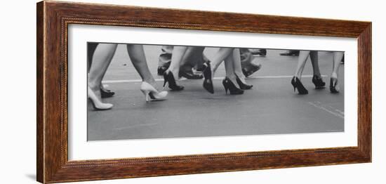 Women Walking on the Street in Spike Heeled Shoes-James Burke-Framed Photographic Print