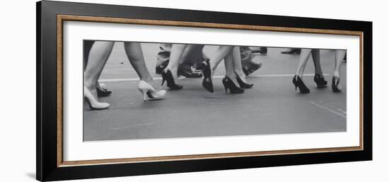 Women Walking on the Street in Spike Heeled Shoes-James Burke-Framed Photographic Print