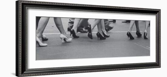 Women Walking on the Street in Spike Heeled Shoes-James Burke-Framed Photographic Print