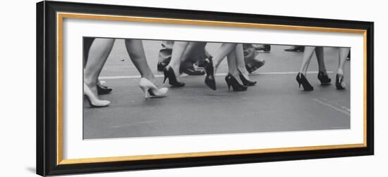 Women Walking on the Street in Spike Heeled Shoes-James Burke-Framed Photographic Print