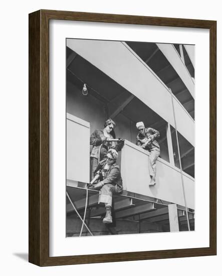 Women War Workers of Marinship Corp., During World War Ii, 1942-Stocktrek Images-Framed Photographic Print