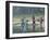 Women Washing Clothes on the Ghats of the River Mahanadi, Reflected in the Water, Orissa, Inda-Annie Owen-Framed Photographic Print