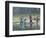 Women Washing Clothes on the Ghats of the River Mahanadi, Reflected in the Water, Orissa, Inda-Annie Owen-Framed Photographic Print