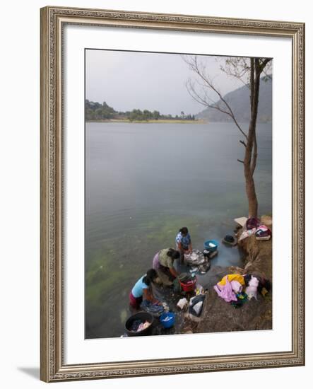 Women Washing Clothes, San Lucas Toliman, Lake Atitlan, Guatemala, Central America-Sergio Pitamitz-Framed Photographic Print