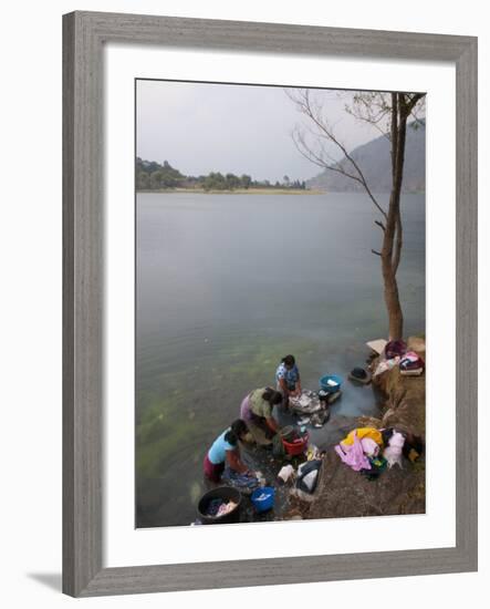 Women Washing Clothes, San Lucas Toliman, Lake Atitlan, Guatemala, Central America-Sergio Pitamitz-Framed Photographic Print