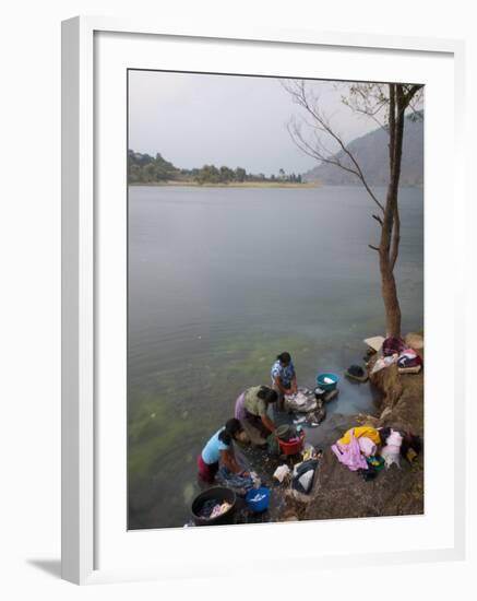 Women Washing Clothes, San Lucas Toliman, Lake Atitlan, Guatemala, Central America-Sergio Pitamitz-Framed Photographic Print