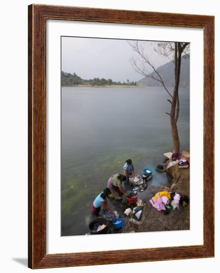 Women Washing Clothes, San Lucas Toliman, Lake Atitlan, Guatemala, Central America-Sergio Pitamitz-Framed Photographic Print