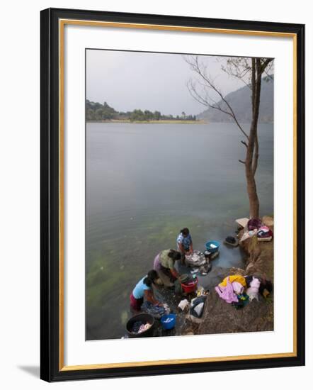 Women Washing Clothes, San Lucas Toliman, Lake Atitlan, Guatemala, Central America-Sergio Pitamitz-Framed Photographic Print