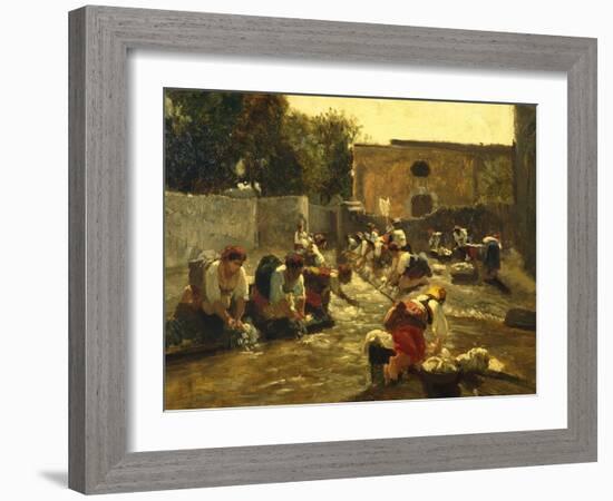 Women Washing in River-Filippo Palizzi-Framed Giclee Print