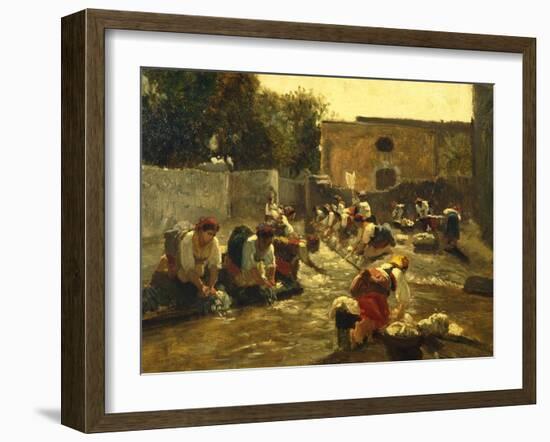 Women Washing in River-Filippo Palizzi-Framed Giclee Print