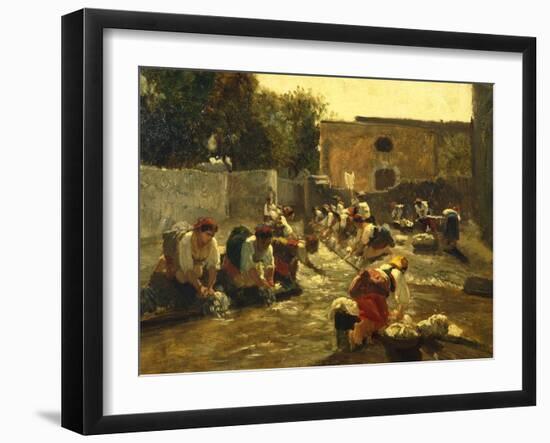 Women Washing in River-Filippo Palizzi-Framed Giclee Print