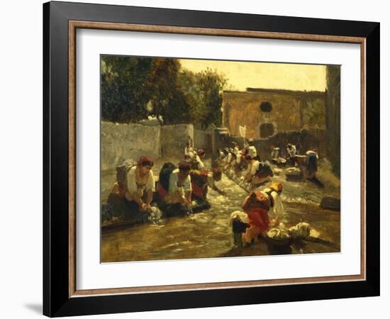 Women Washing in River-Filippo Palizzi-Framed Giclee Print