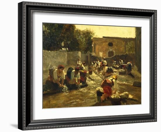 Women Washing in River-Filippo Palizzi-Framed Giclee Print