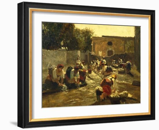 Women Washing in River-Filippo Palizzi-Framed Giclee Print