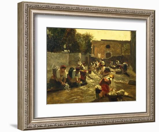 Women Washing in River-Filippo Palizzi-Framed Giclee Print