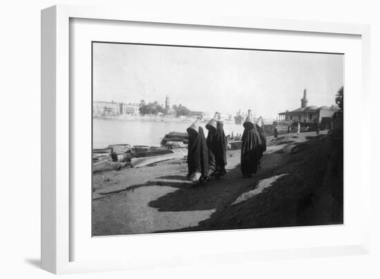 Women Water Carriers, Tigris River, Baghdad, Iraq, 1917-1919-null-Framed Giclee Print