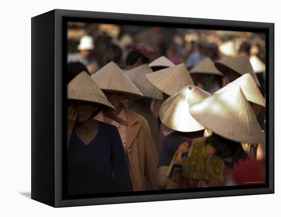Women Wearing Conical Hats, Binh Tay Market, Ho Chi Minh City (Saigon), Vietnam-Christian Kober-Framed Premier Image Canvas