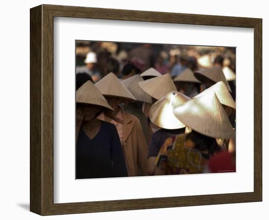 Women Wearing Conical Hats, Binh Tay Market, Ho Chi Minh City (Saigon), Vietnam-Christian Kober-Framed Photographic Print