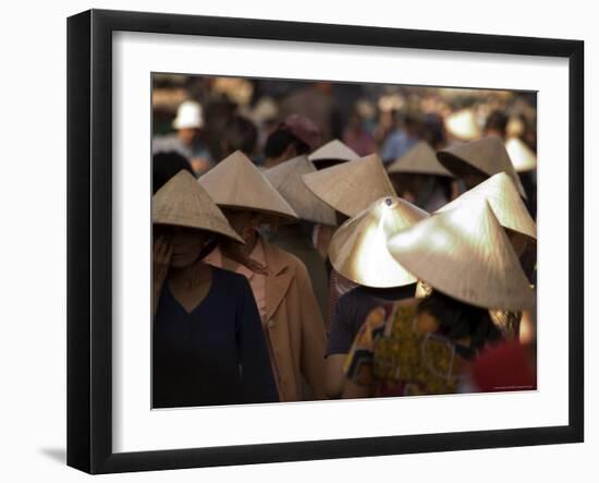 Women Wearing Conical Hats, Binh Tay Market, Ho Chi Minh City (Saigon), Vietnam-Christian Kober-Framed Photographic Print