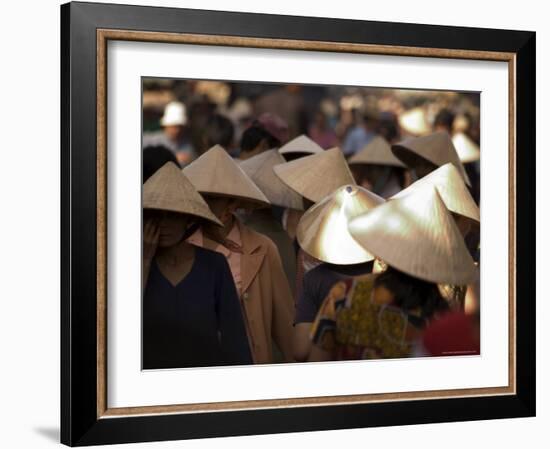 Women Wearing Conical Hats, Binh Tay Market, Ho Chi Minh City (Saigon), Vietnam-Christian Kober-Framed Photographic Print